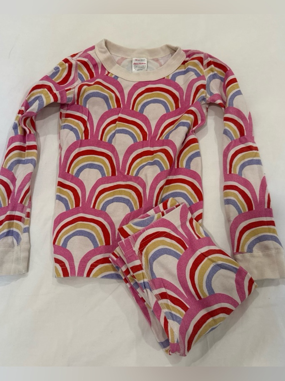 Hanna Andersson Pink Rainbow Thermal Pajama Set